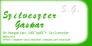 szilveszter gaspar business card